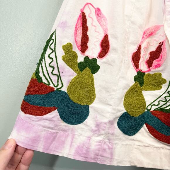 Almatrichi Womens Colorful Embroidery Floral Surplice Wrap-Around Dress Size 10 - Picture 14 of 16